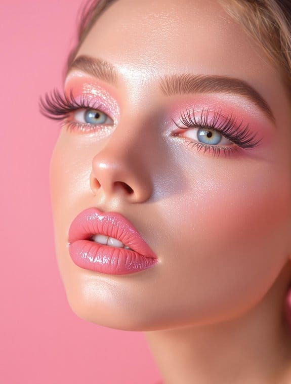 selecting 1980s barbie makeup
