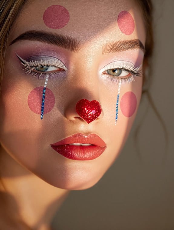 selecting adorable clown cosmetics