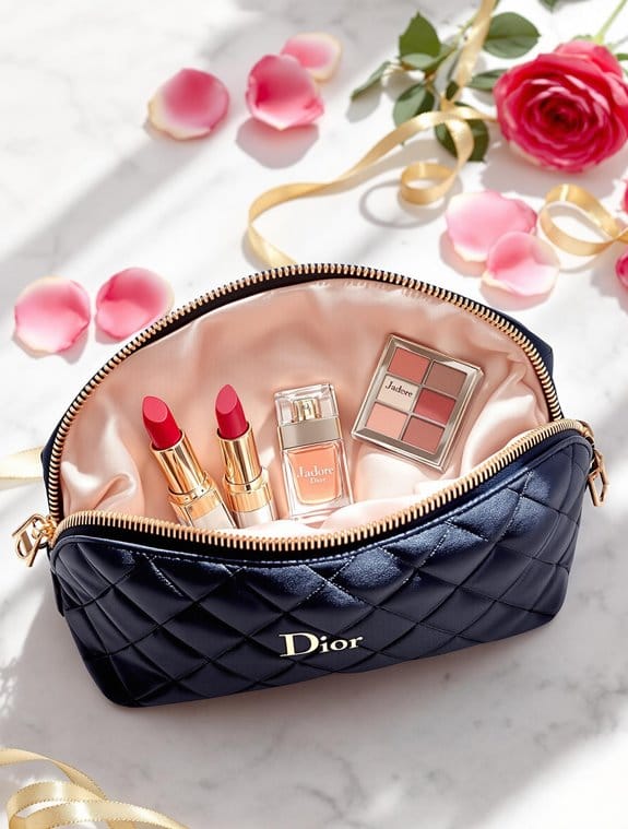selecting dior makeup pouch