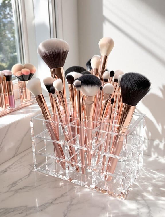 stylish makeup brush organizers